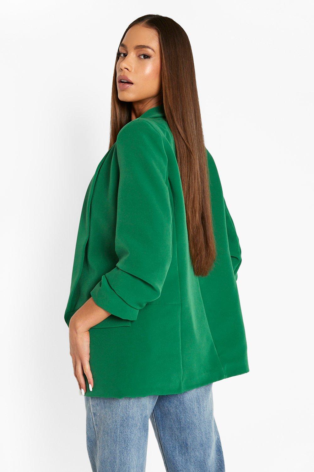 Boohoo ruched clearance sleeve blazer